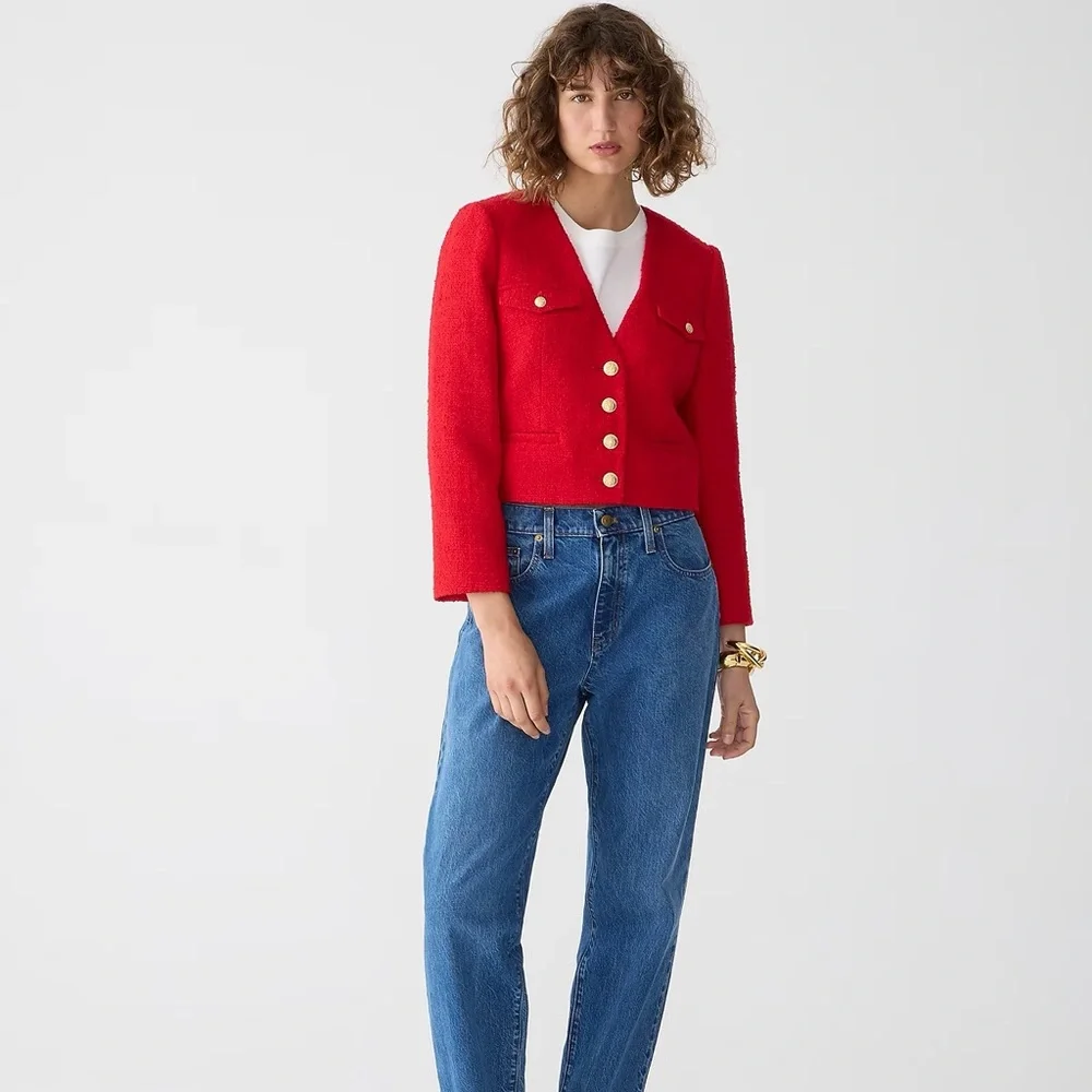 J.Crew V-neck lady jacket in maritime tweed BV211
